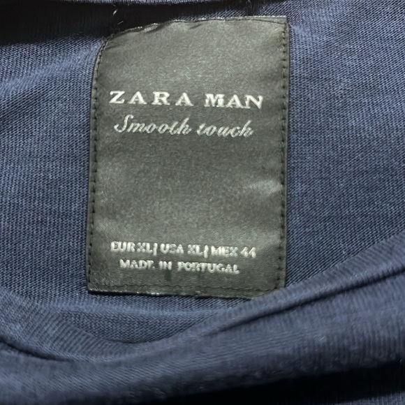 ZARA MEN Men’s Long Sleeve Shirt Dark Blue Smooth Touch Classic Style Size XL - Picture 7 of 7